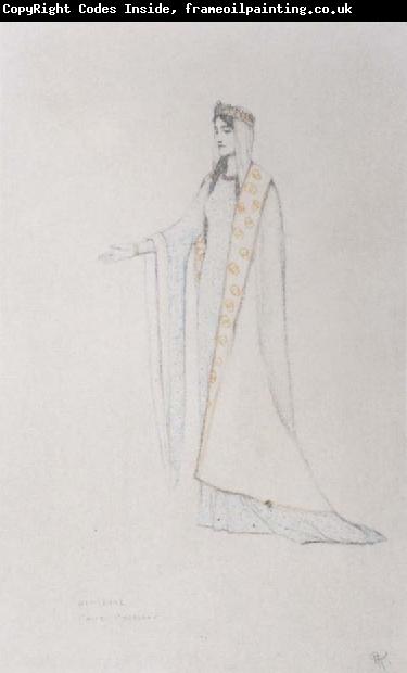 Fernand Khnopff Costume Drawing For Le Roi Arthus Genievre